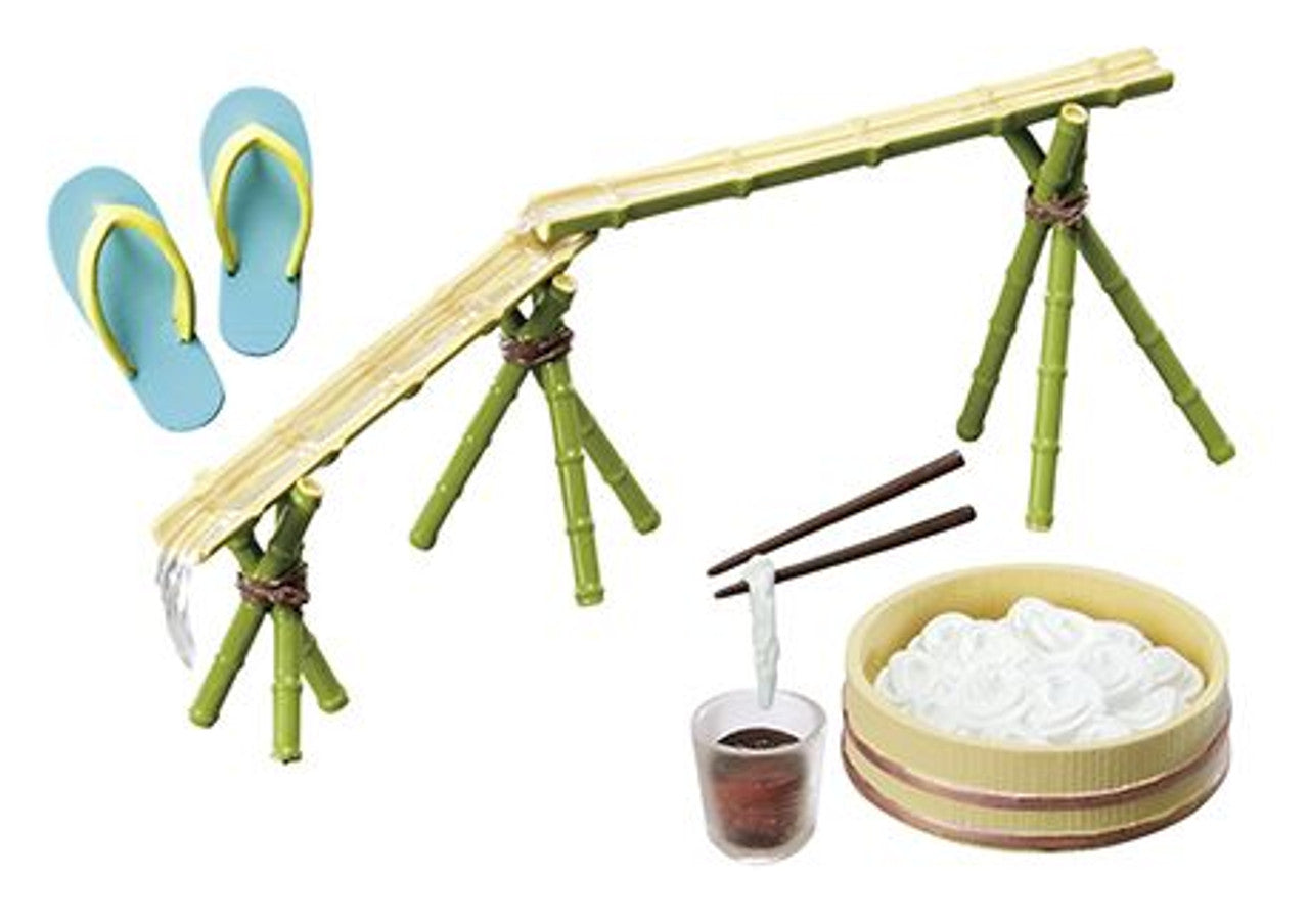 miniature bamboo water system set flip flops and tiny japanese dinner