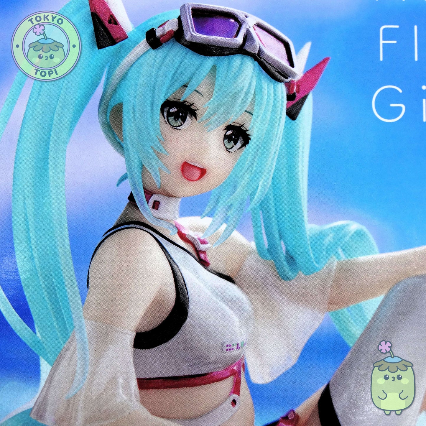 This Taito-crafted collectible features Hatsune Miku rendered in aquatic attire, positioned on a floating ring with integrated water base display stand. Standing approximately 10cm tall, the figure introduces dynamic visual interest and dimensional variety to any collection. An ideal acquisition for enthusiasts seeking distinctive character representations with premium manufacturing quality.