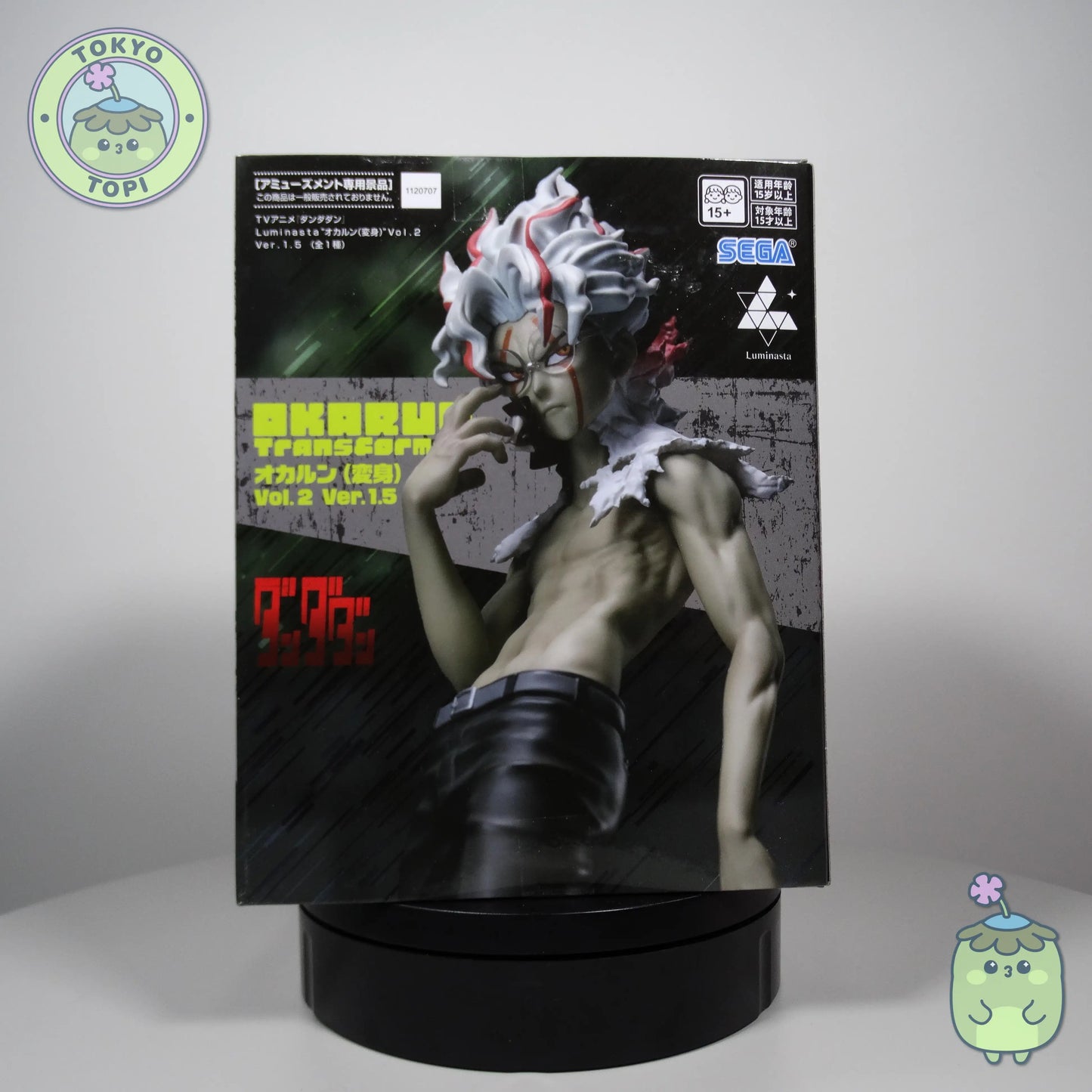 Product packaging for 'Okurun Transformed' figure with branding and design elements. From Sega Vol 2 Version 1.5